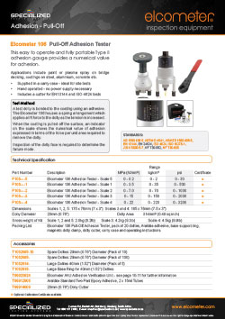 Elcometer 106 Pull Off Adhesion Tester Brochure