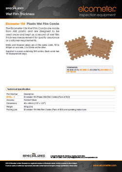 Elcometer 154 Wet Film Comb Brochure