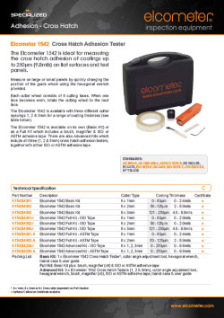 Elcometer 1542 Cross Hatch Adhesion Tester Brochure