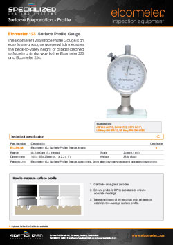 Elcometer 123 Surface Profile Gauge Brochure Cover