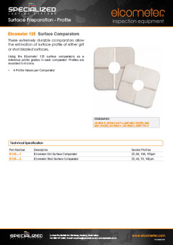 Elcometer 125 Surface Comparators Brochure