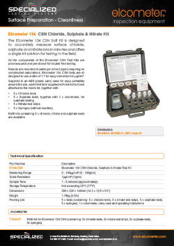 Elcometer 134 CSN Chloride, Sulphate and Nitrate Kit Brochure