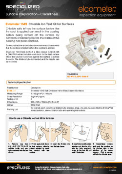 Elcometer 134S Chloride Ion Test Kit For Surfaces Brochure