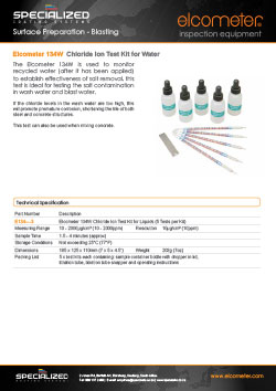Elcometer 134W Chloride Ion Test Kit For Water Brochure