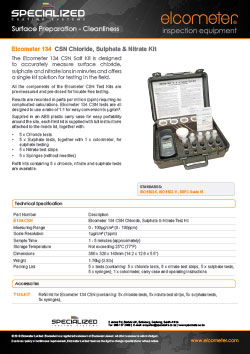 Elcometer 134 CSN Chloride, Sulphate and Nitrate Kit Brochure