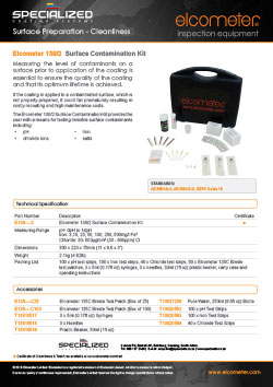 Elcometer 138/2 Surface Contamination Kit Brochure