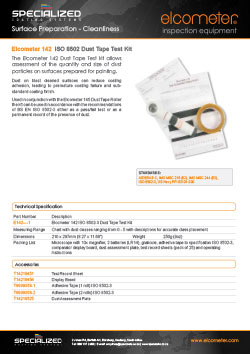 Elcometer 142 ISO 8502 Dust Tape Test Kit Brochure