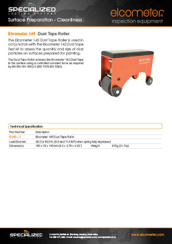 Elcometer 145 Dust Tape Roller Brochure