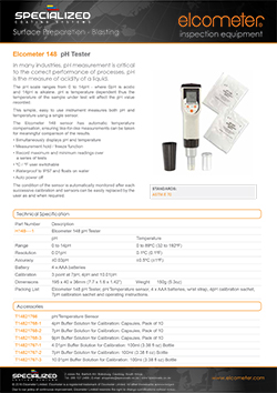 Elcometer 148 pH Tester Brochure