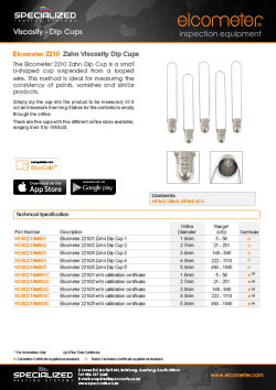 Elcometer 2210 Zahn Viscosity Dip Cups Brochure