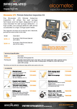 Elcometer 270 Pinhole Detection Inspection Kit brochure
