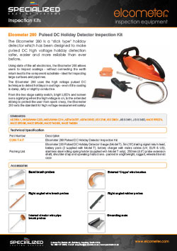 Elcometer 280 Pulsed DC Holiday Detector Inspector Kit