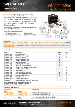 Elcometer Blasting Inspection Kits Brochure