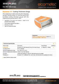 Elcometer 101 Coating Thickness Gauge Brochure