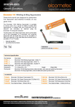 Elcometer 116 Whirling and Sling Hygrometer Brochure