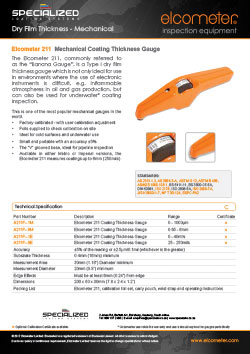 Elcometer 211 Mechanical Coating Thickness Gauge Brochure