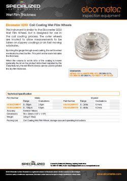 Elcometer 3230-1 Coil Coating Wet Film Wheels Brochure