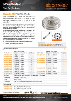 Elcometer 3230 Wet Film Wheel Brochure