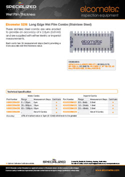 Elcometer 3238 Long Edge Wet Film Combs Brochure