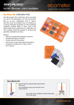 Elcometer 990 Calibration Foils Brochure
