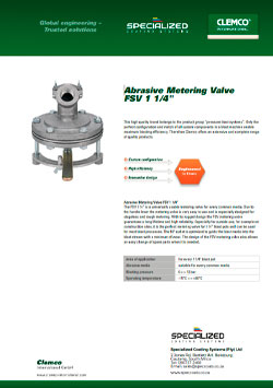 Abrasive Metering Valve FSV 1 1/4 Brochure Cover