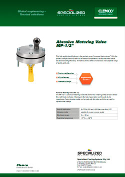 Abrasive Metering Valve MP-1/2 Brochure Cover