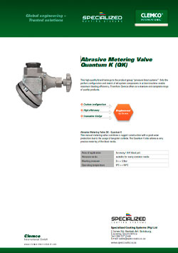 Abrasive Metering Valve Quantum K (QK) Brochure Cover