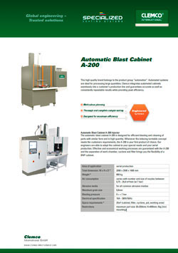 Automatic Blast Cabinet A-200 Cover