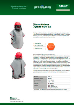 Blast Helmet Apollo 600 CE Brochure Cover