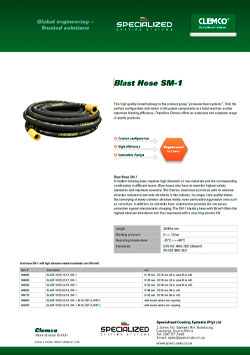 Blast Hose SM-1 Brochure Cover