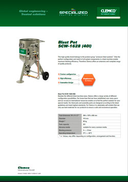 Blast Pot SCW-1628 (40l) Brochure Cover