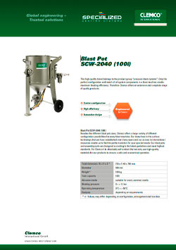 Blast Pot SCW-2040 (100l) Brochure Cover