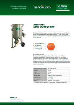 Blast Pot SCW-2048 (140 Litre) Brochure Cover