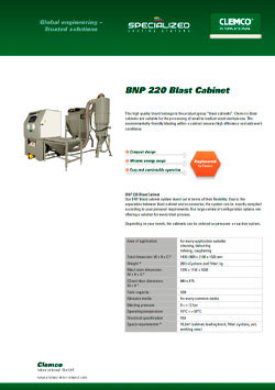 BNP 220 Blast Cabinet Brochure Cover