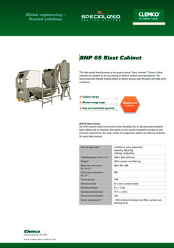BNP 65 Blast Cabinet Brochure Cover