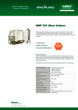 BNP 721 Blast Cabinet Brochure Cover