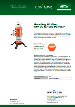Breathing Air Filter CPF-20 for One Operator