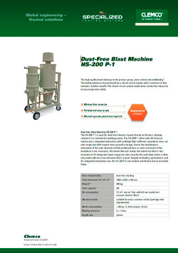 Dust-Free Blast Machine HS-200 P-1 Brochure Cover