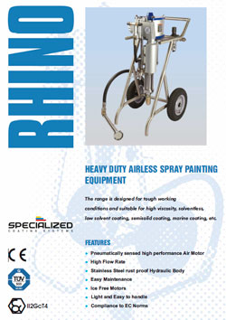 Rhino Airless Sprayers Brochure Cover