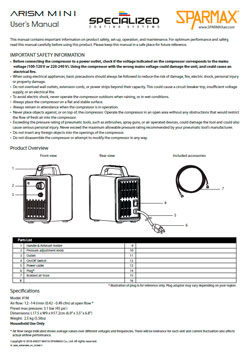 Sparmax Mini Airbrush Kit Brochure Cover