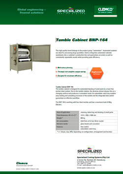 Tumble Cabinet BNP-164 Brochure Cover