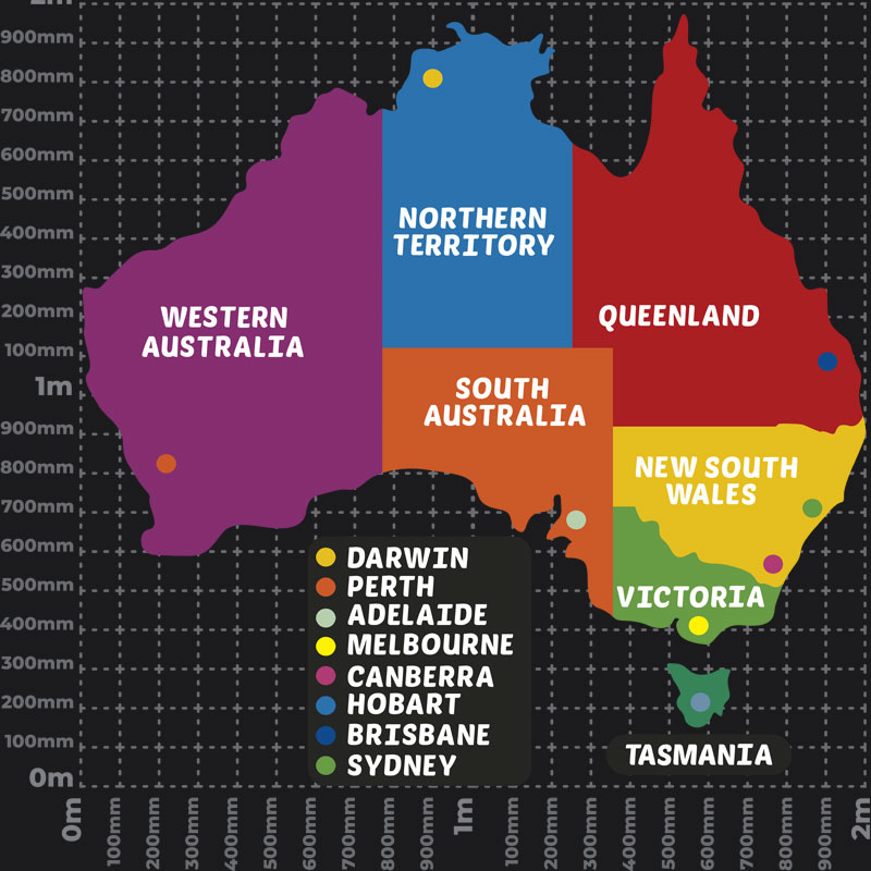 Australia Map Playground Marking