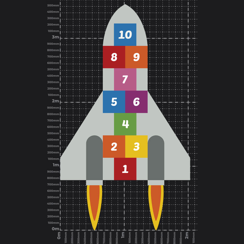 Rocket Hopscotch Playground Marking