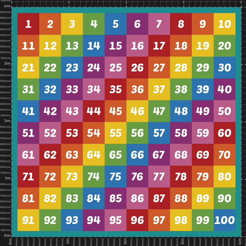 Number Grid 1-100 Playground Marking