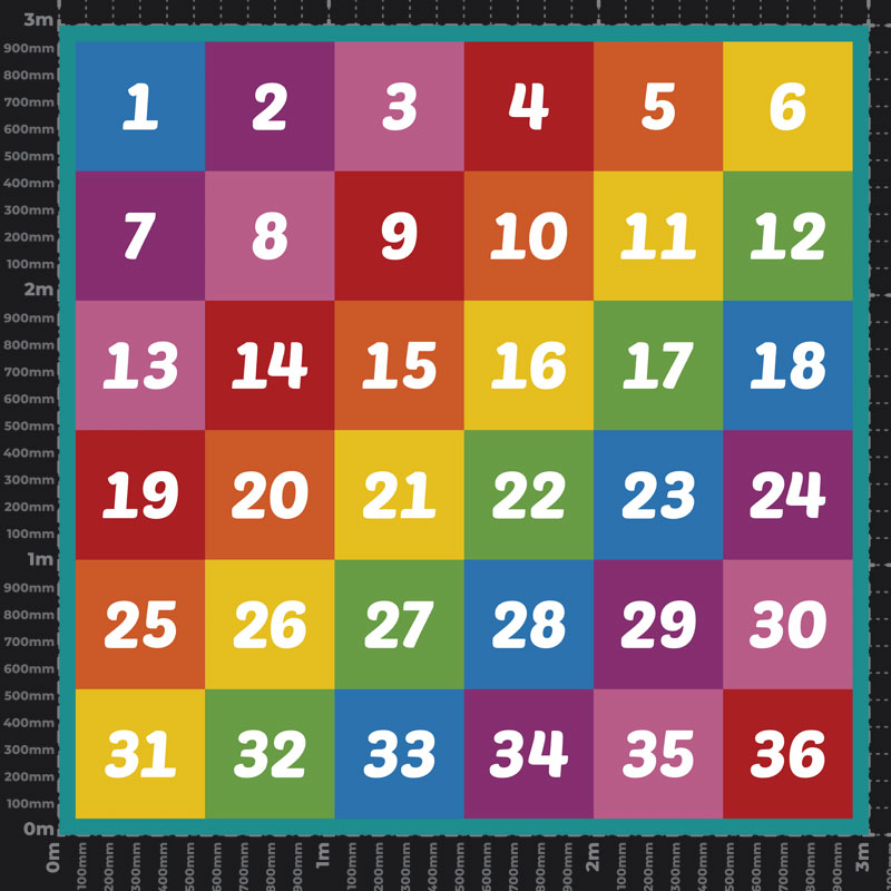 Number Grid 1-36 Playground Marking