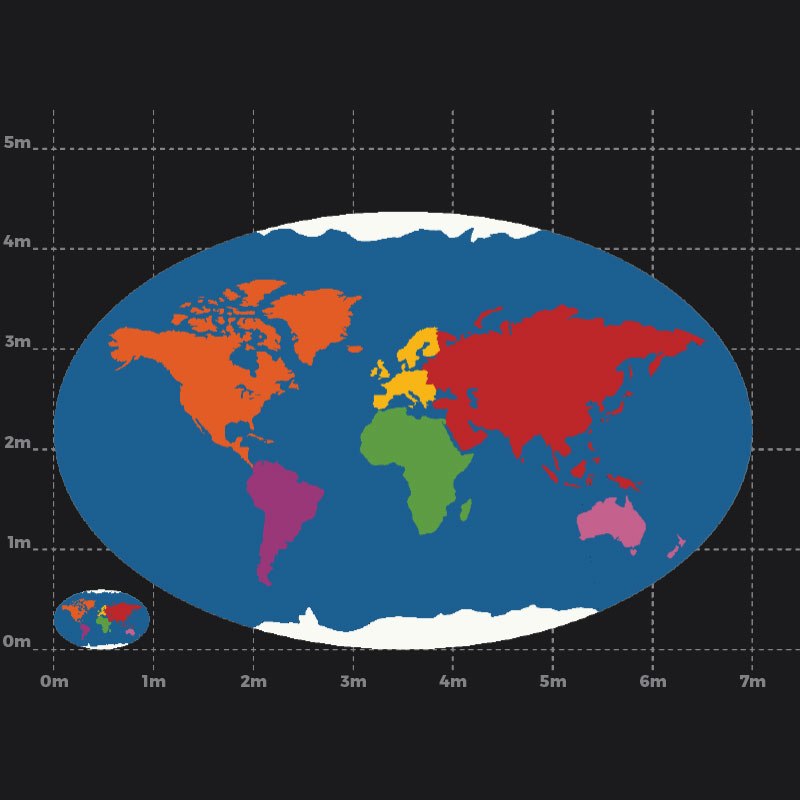Oval World Map Playground Marking