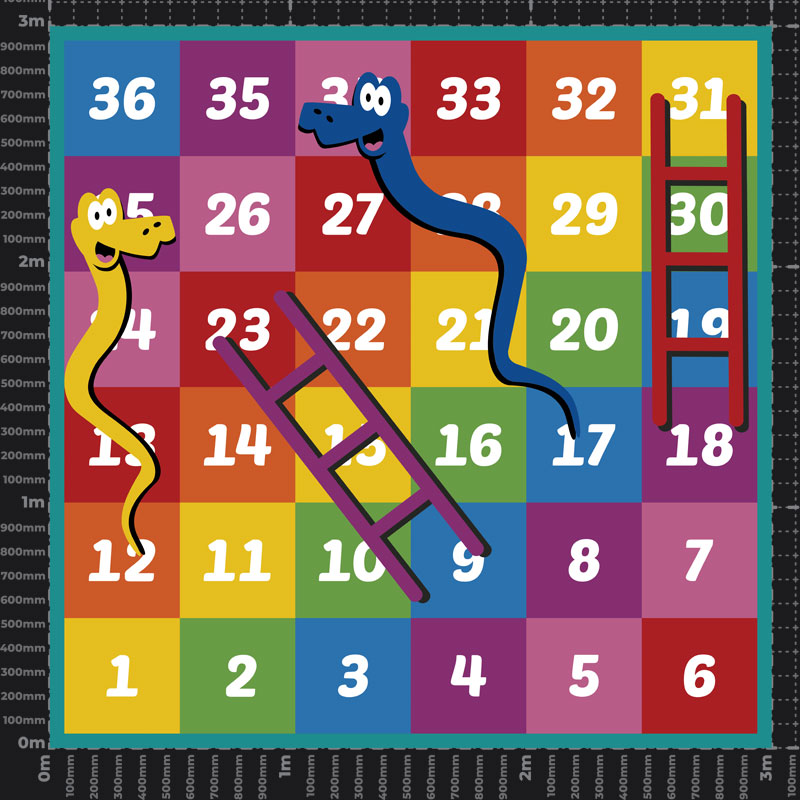 Snakes & Ladders 1-36 Playgroud Marking