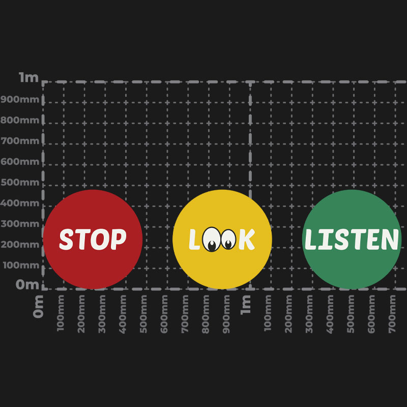 Stop Look Listen Symbols Playground Marking