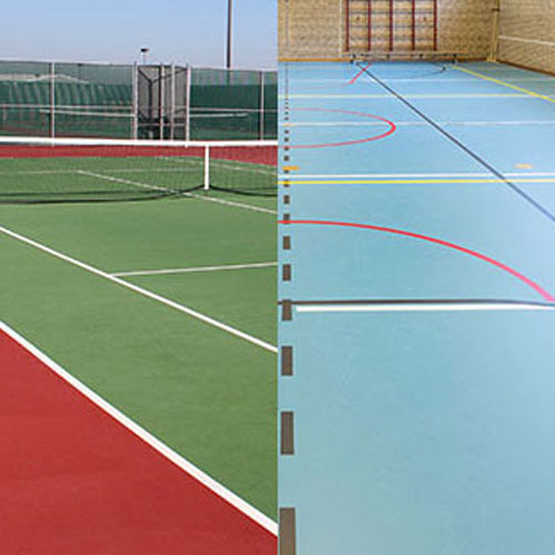 Indoor and outdoor court coatings