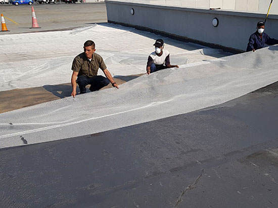Polyester fleece reinforcement waterproofing